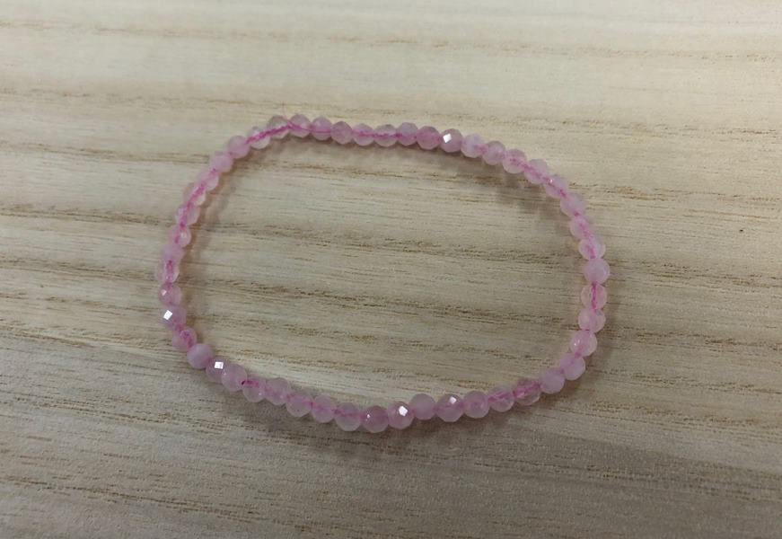 Pulsera Cuarzo Rosa bola facetada